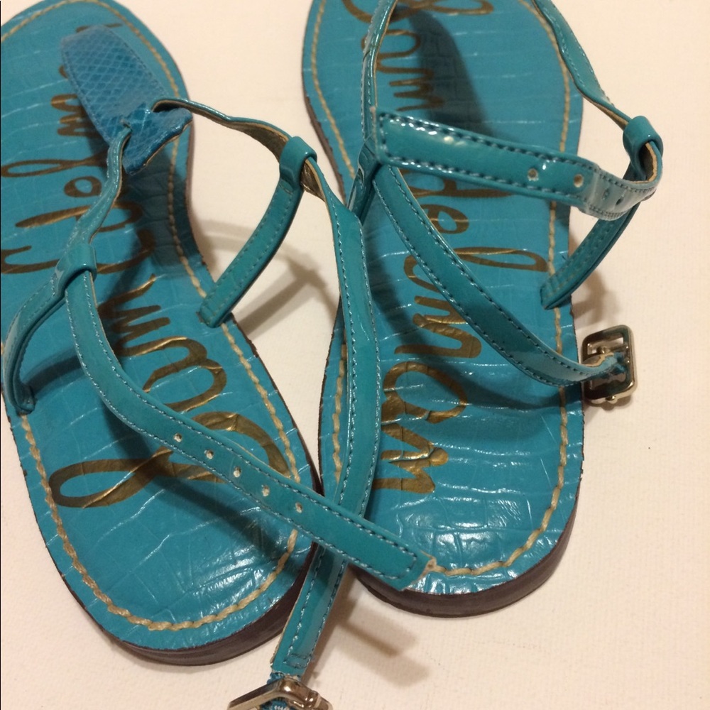 $17/2+ Sam Edelman Gigi T-Strap Sandal Turquoise - Picture 7 of 8